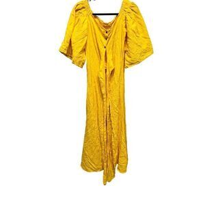 Mara Hoffman yellow button down maxi‎ dress